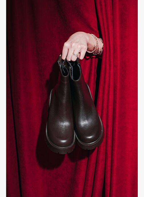 Marjin Marjin Belirsiz Kadın Hakiki Deri Günlük Bot Kalın Tırtıklı Taban Fesko Kahve Boyner'de! Belirsiz - 7. görsel