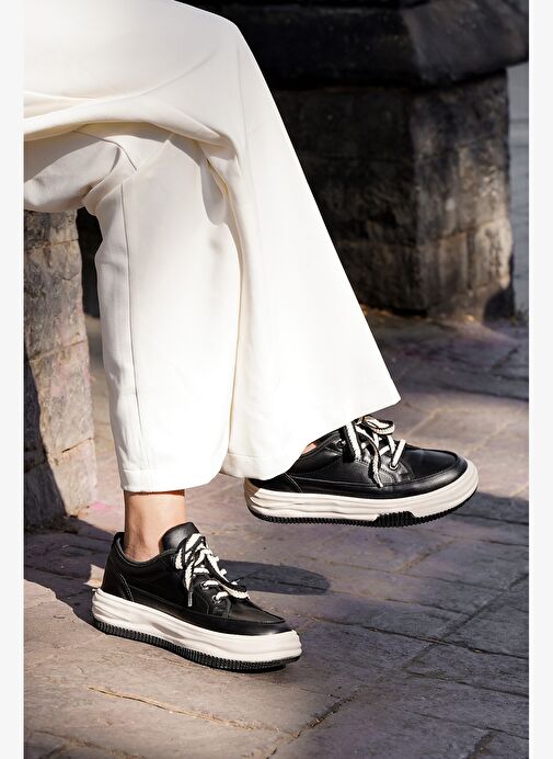 Marjin Siyah-Beyaz Kadın Sneaker 321012110-1 - Görsel 3