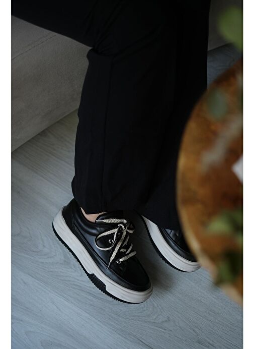 Marjin Siyah-Beyaz Kadın Sneaker 321012110-1 - Görsel 7