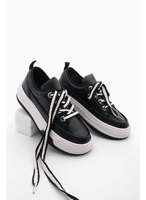 Marjin Siyah-Beyaz Kadın Sneaker 321012110-1 - Görsel 2