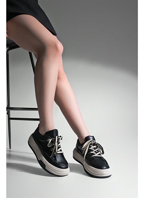 Marjin Siyah-Beyaz Kadın Sneaker 321012110-1 - Görsel 5