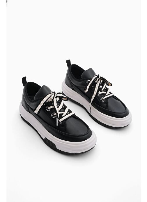 Marjin Siyah-Beyaz Kadın Sneaker 321012110-1 - Görsel 4