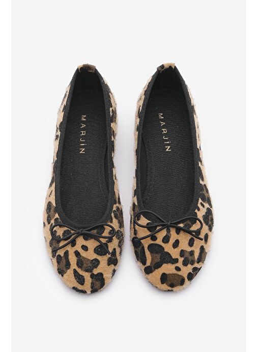 Kadın Günlük Babet Yuvarlak Burun Balerin Babet Adusa Leopar - Görsel 5