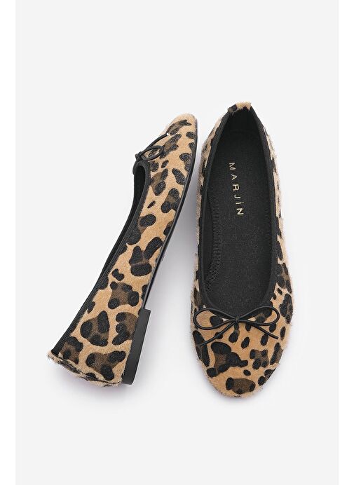 Kadın Günlük Babet Yuvarlak Burun Balerin Babet Adusa Leopar - Görsel 6