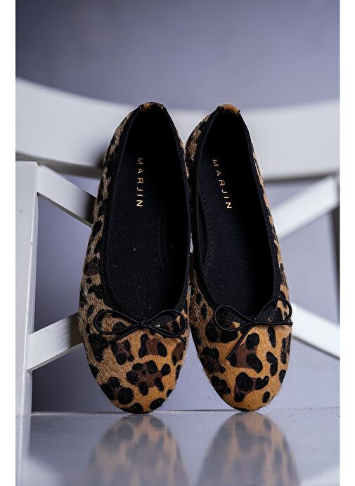 Kadın Günlük Babet Yuvarlak Burun Balerin Babet Adusa Leopar - Görsel 8