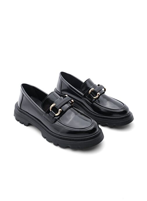 Kadın Loafer Yüksek Taban Tokalı Günlük Ayakkabı Kinles Siyah - Görsel 7