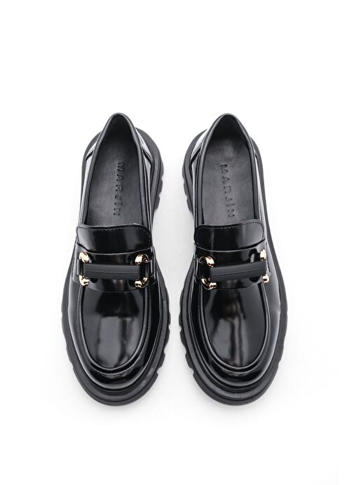 Kadın Loafer Yüksek Taban Tokalı Günlük Ayakkabı Kinles Siyah - Görsel 8