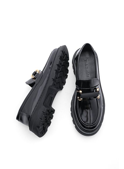 Kadın Loafer Yüksek Taban Tokalı Günlük Ayakkabı Kinles Siyah - Görsel 9
