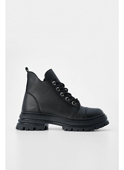 Marjin Kadın Postal Bot Konifa Siyah - Görsel 4