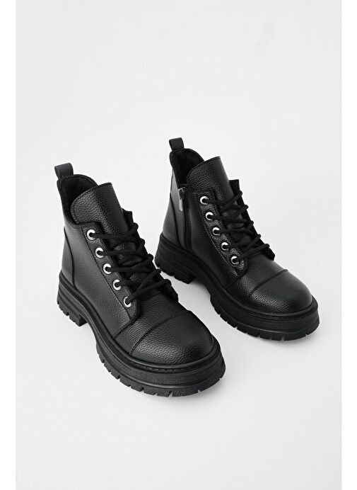 Marjin Kadın Postal Bot Konifa Siyah - Görsel 2