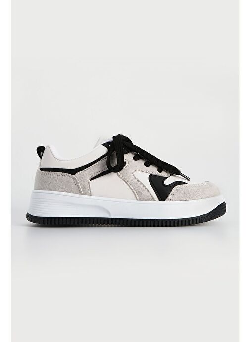 Kadın Sneaker Yüksek Taban Spor Ayakkabı Aryan Gri Süet - Görsel 4