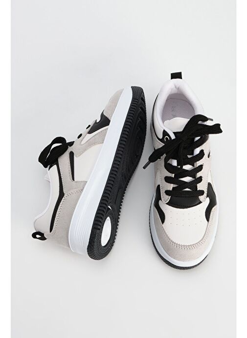 Kadın Sneaker Yüksek Taban Spor Ayakkabı Aryan Gri Süet - Görsel 9