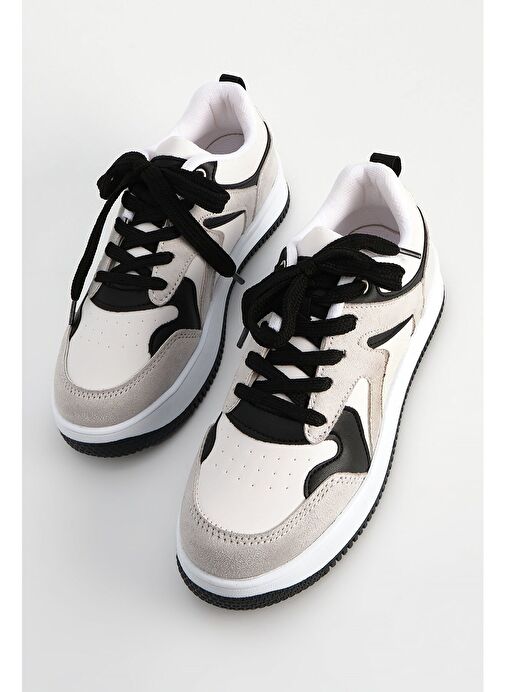 Kadın Sneaker Yüksek Taban Spor Ayakkabı Aryan Gri Süet - Görsel 2