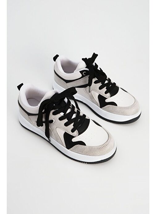 Kadın Sneaker Yüksek Taban Spor Ayakkabı Aryan Gri Süet - Görsel 6