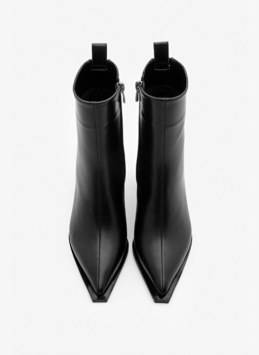 Kadın Sivri Burun Kalın Ökçe Topuklu Bot Sofen Siyah - Görsel 6