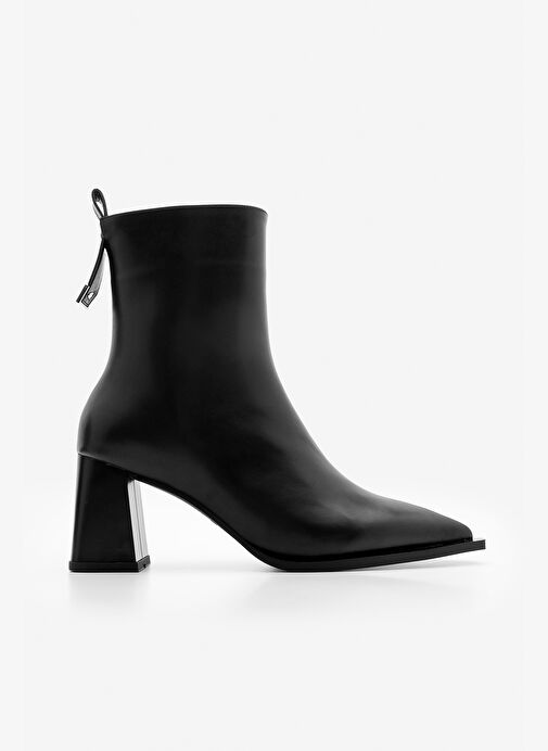 Kadın Sivri Burun Kalın Ökçe Topuklu Bot Sofen Siyah - Görsel 4