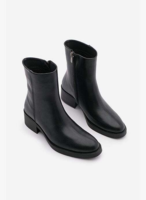 Kadın Fermuarlı Günlük Bot Huna Siyah - Görsel 6
