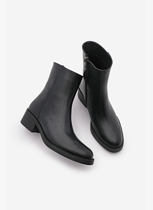 Kadın Fermuarlı Günlük Bot Huna Siyah - Görsel 2