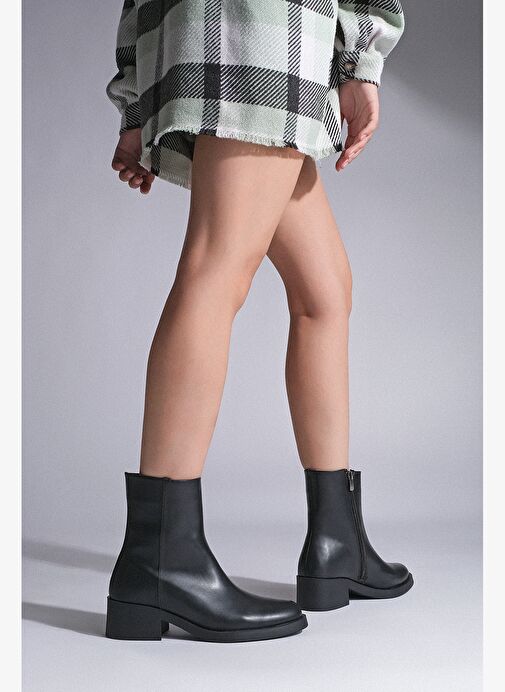 Kadın Fermuarlı Günlük Bot Huna Siyah - Görsel 5