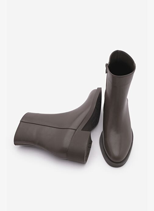 Kadın Fermuarlı Günlük Bot Huna Kahve - Görsel 8