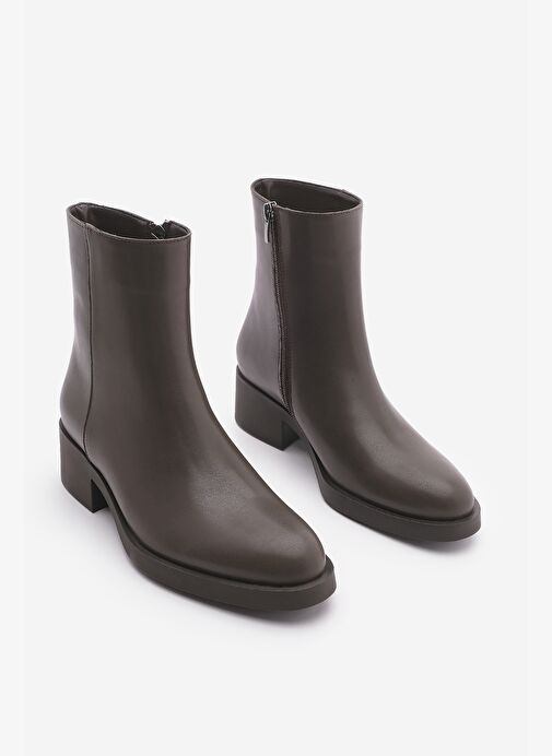 Kadın Fermuarlı Günlük Bot Huna Kahve - Görsel 6
