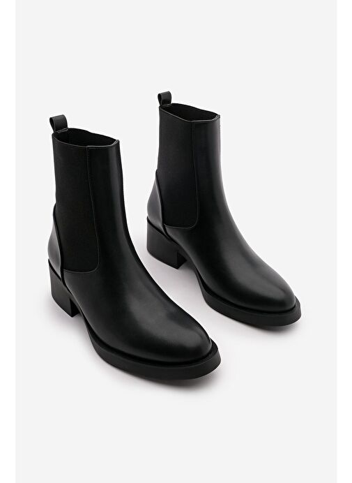 Kadın Elastik Yan Bantlı Günlük Bot Tunles Siyah - Görsel 8