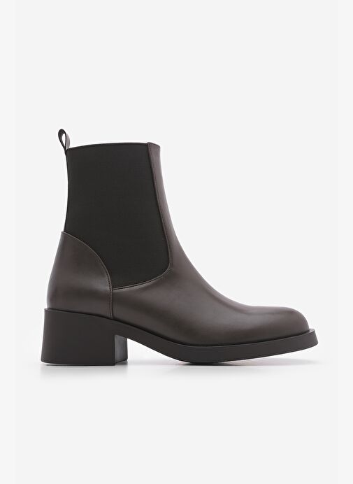 Kadın Elastik Yan Bantlı Günlük Bot Tunles Kahve - Görsel 4