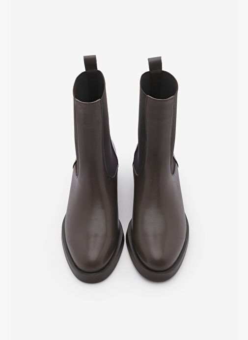 Kadın Elastik Yan Bantlı Günlük Bot Tunles Kahve - Görsel 6