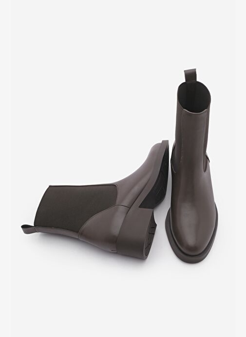 Kadın Elastik Yan Bantlı Günlük Bot Tunles Kahve - Görsel 8