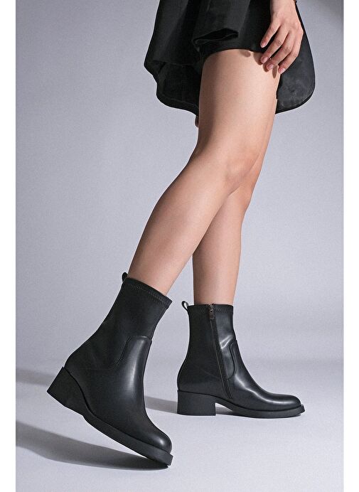 Kadın Fermuarlı Günlük Bot Befor Siyah - Görsel 5