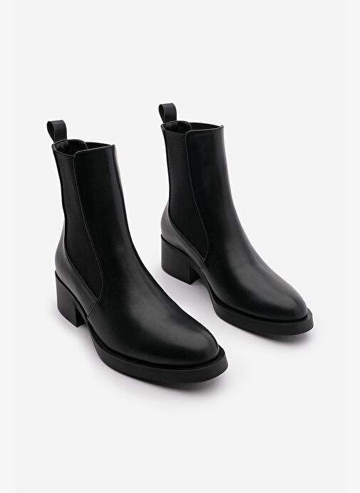 Kadın Elastik Yan Bantlı Günlük Bot Espato Siyah - Görsel 3