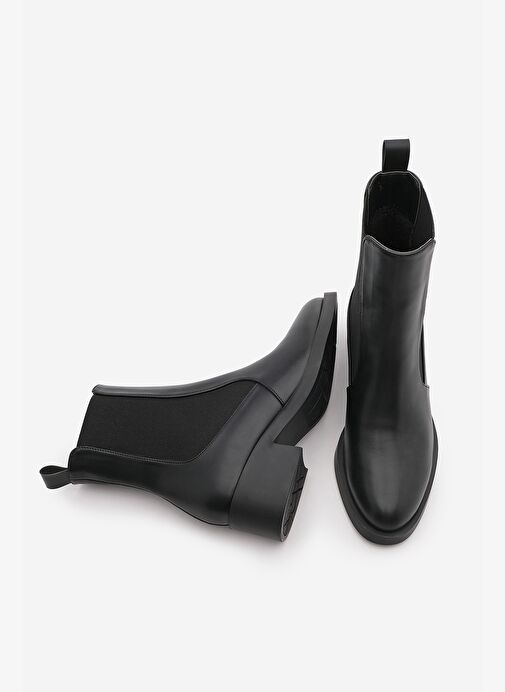 Kadın Elastik Yan Bantlı Günlük Bot Espato Siyah - Görsel 5