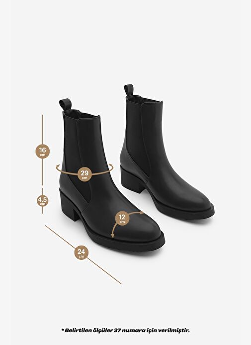 Kadın Elastik Yan Bantlı Günlük Bot Espato Siyah - Görsel 6