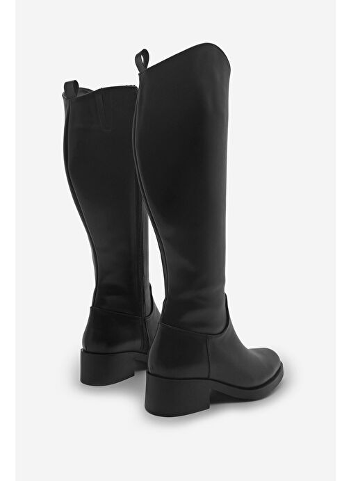 Kadın Dizaltı Fermuarlı Günlük Çizme Maypos Siyah - Görsel 7