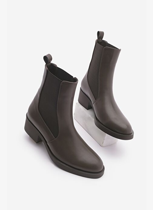 Kadın Elastik Yan Bantlı Günlük Bot Espato Kahve - Görsel 2