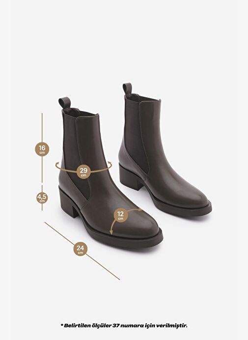 Kadın Elastik Yan Bantlı Günlük Bot Espato Kahve - Görsel 9