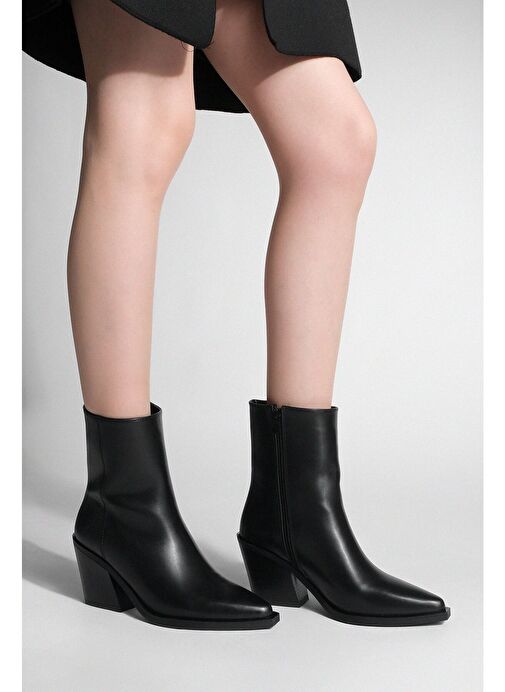 Kadın Sivri Burun Western Bot Forne Siyah - Görsel 5