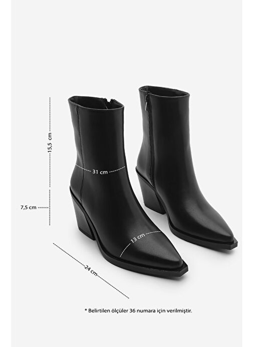 Kadın Sivri Burun Western Bot Forne Siyah - Görsel 9