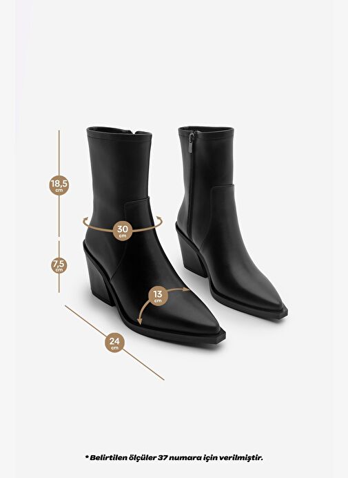 Kadın Western Bot Tamin Siyah - Görsel 9