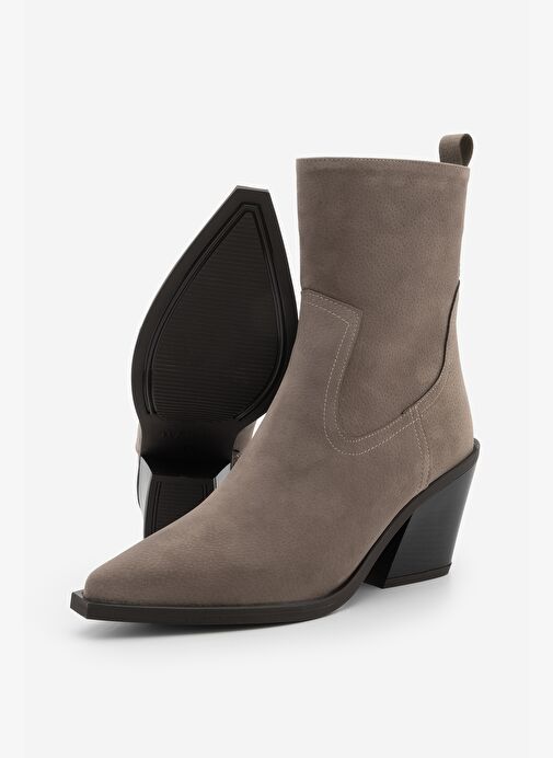 Marjin Marjin Kadın Kovboy Sivri Burun Western Bot Fetya Vizon Süet | Boyner Vizon - 8. görsel