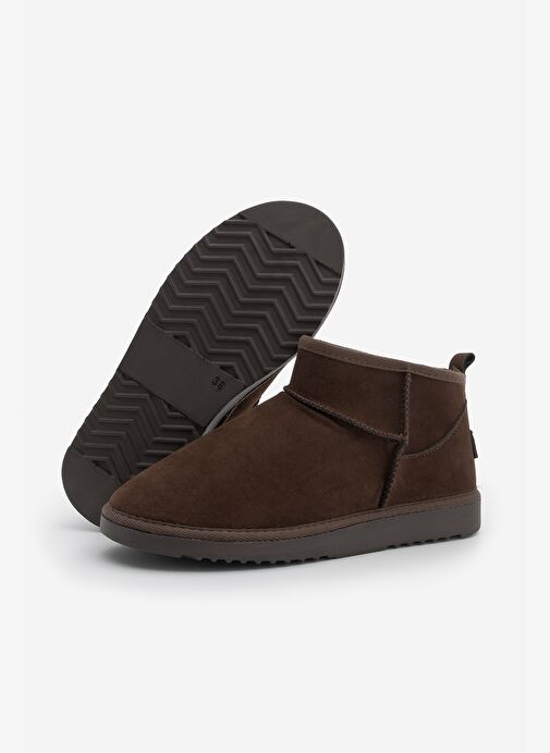 Kadın İçi Kürklü Günlük Bot Pasep Kahve Süet - Görsel 8