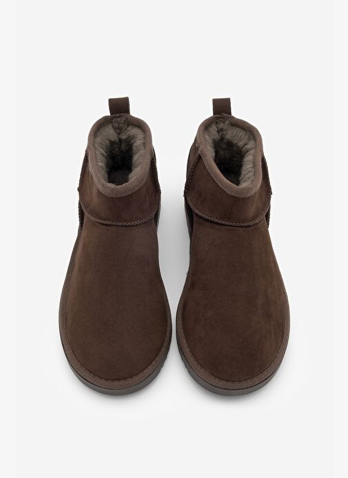 Kadın İçi Kürklü Günlük Bot Pasep Kahve Süet - Görsel 7