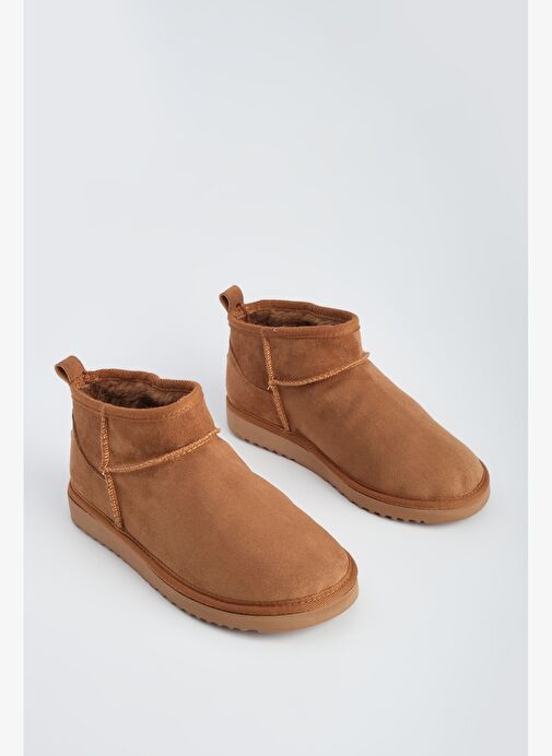 Kadın İçi Kürklü Günlük Bot Pasep Taba Süet - Görsel 4