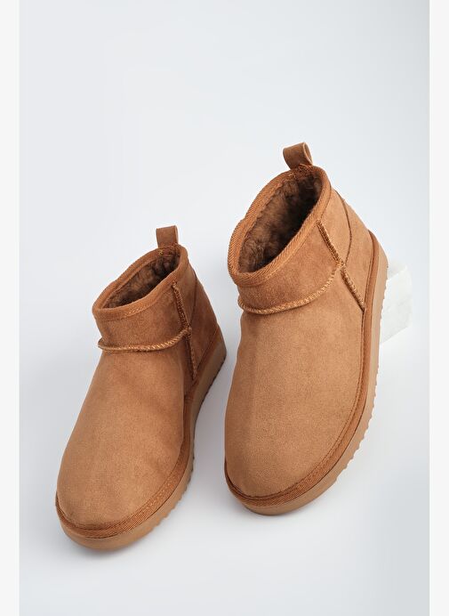 Kadın İçi Kürklü Günlük Bot Pasep Taba Süet - Görsel 2