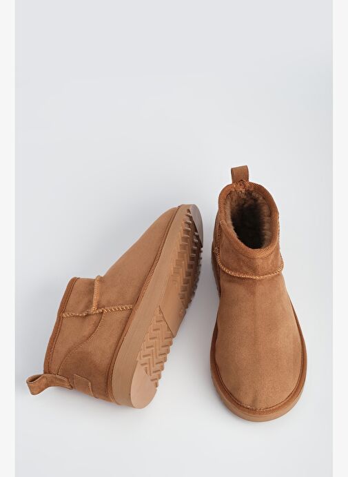 Kadın İçi Kürklü Günlük Bot Pasep Taba Süet - Görsel 9