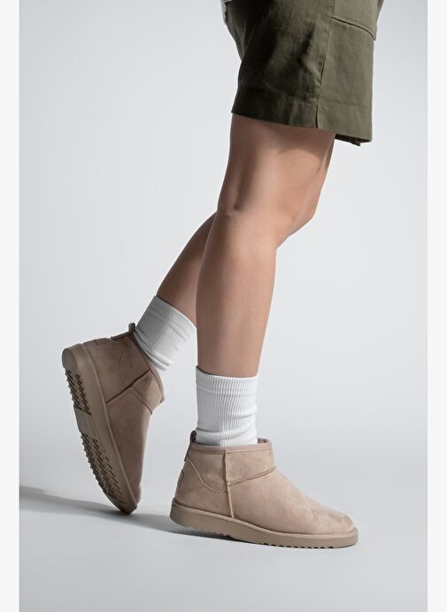 Kadın İçi Kürklü Günlük Bot Pasep Vizon Süet - Görsel 5