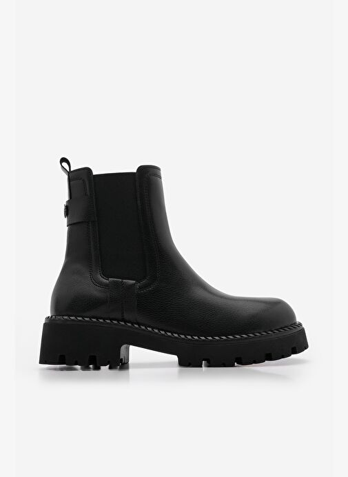 Kadın Elastik Yan Bantlı Günlük Bot Kolesya Siyah - Görsel 4