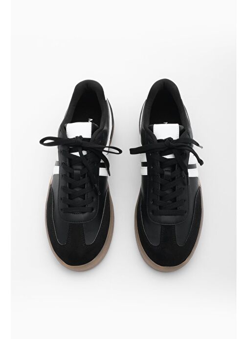 Kadın Sneaker Bağcıklı Düz Taban Spor Ayakkabı Tiyone Siyah - Görsel 8