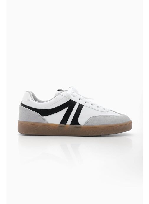 Kadın Sneaker Bağcıklı Düz Taban Spor Ayakkabı Tiyone Beyaz - Görsel 5