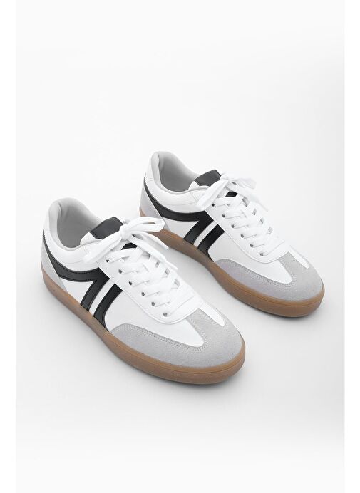 Kadın Sneaker Bağcıklı Düz Taban Spor Ayakkabı Tiyone Beyaz - Görsel 7